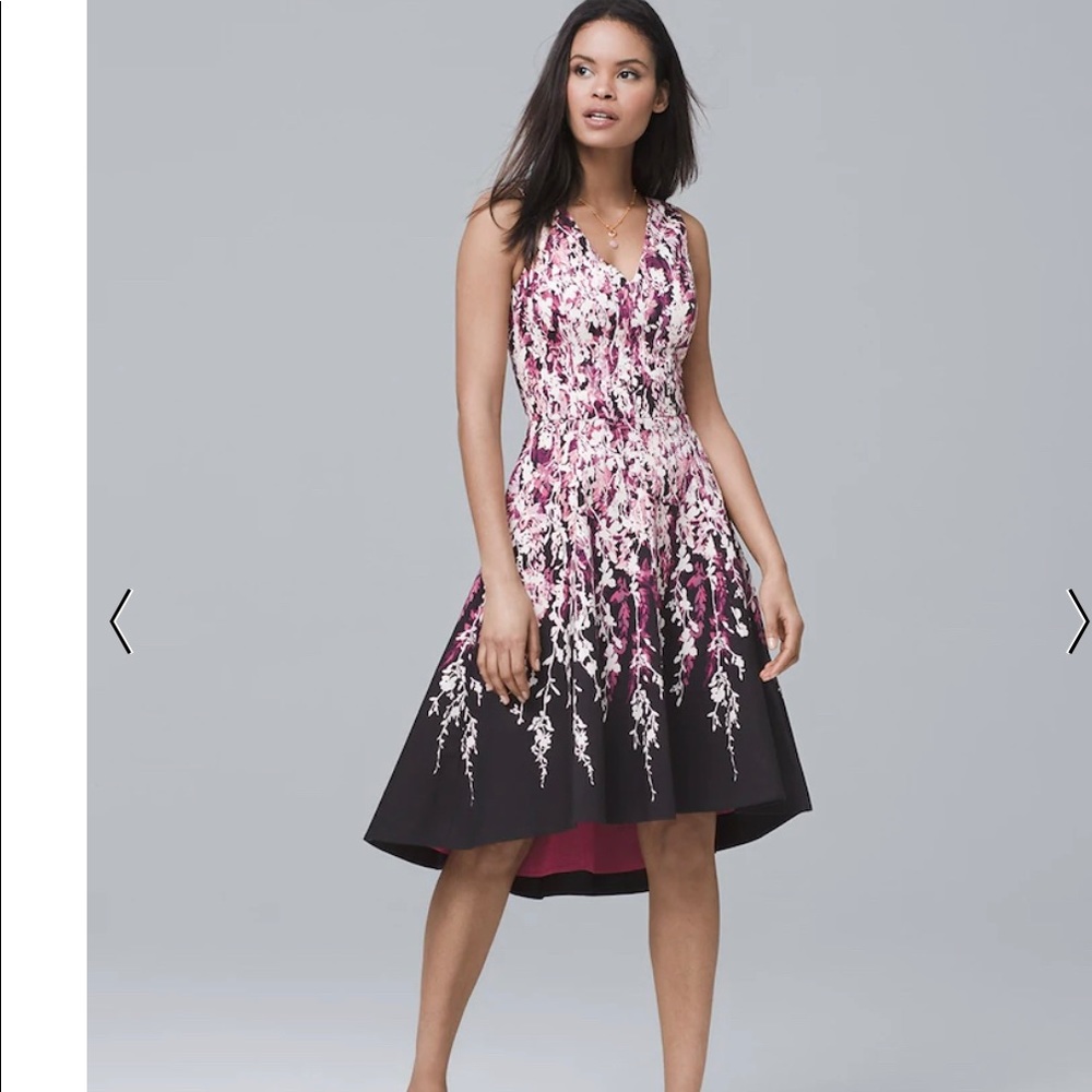 WHBM pink and black floral dress